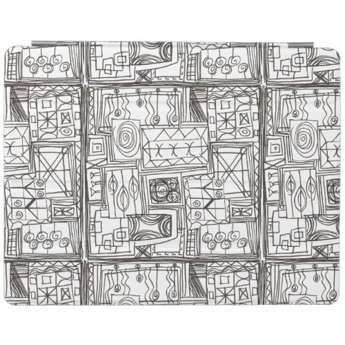 Quirky_Whimsical Abstract Geometric Doodle iPad Smart Cover