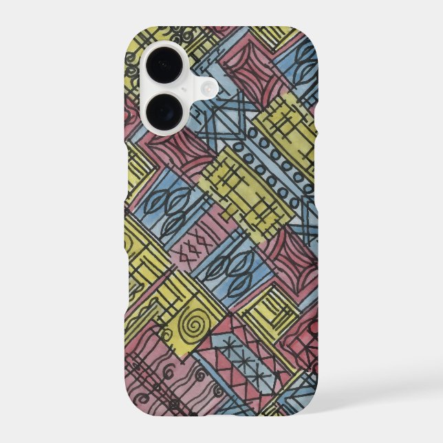 Quirky-Whimsical Abstract Pattern Iphone Case (Back)