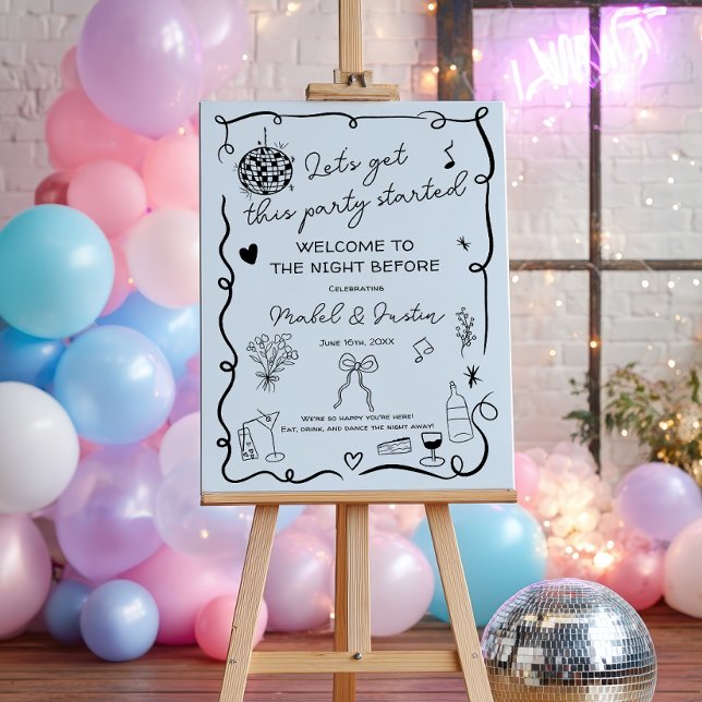 Quirky whimsical black casual Wedding Welcome Foam Board (Quirky whimsical black casual Wedding Welcome Foam Board)