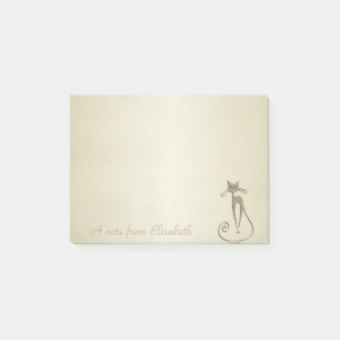 Quirky Whimsical Cat, -Personalized Post-it Notes