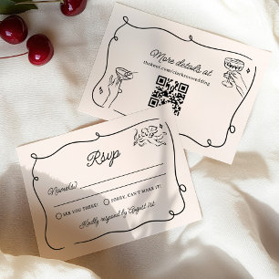 Quirky & Whimsical Cupid Cherubs Wedding RSVP Card