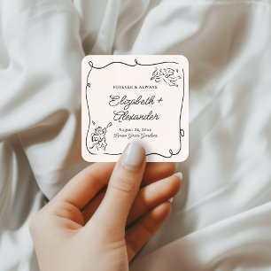 Quirky & Whimsical Cupid Cherubs Wedding Square Sticker