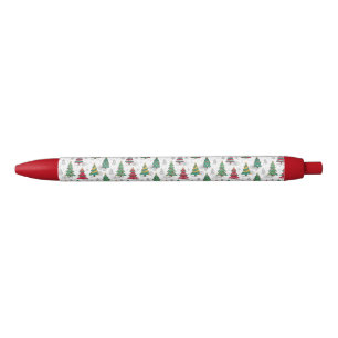 Quirky Whimsical Decorated Christmas Trees Doodles Pen