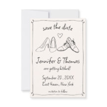 Quirky Whimsical Hand Drawn Doodle Shoes Wedding