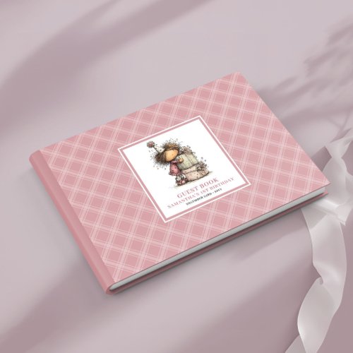 Quirky whimsy girl 4th birthday party guest book