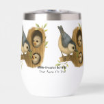 Quirky White-Breasted Nuthatch Thermal Wine Tumbler