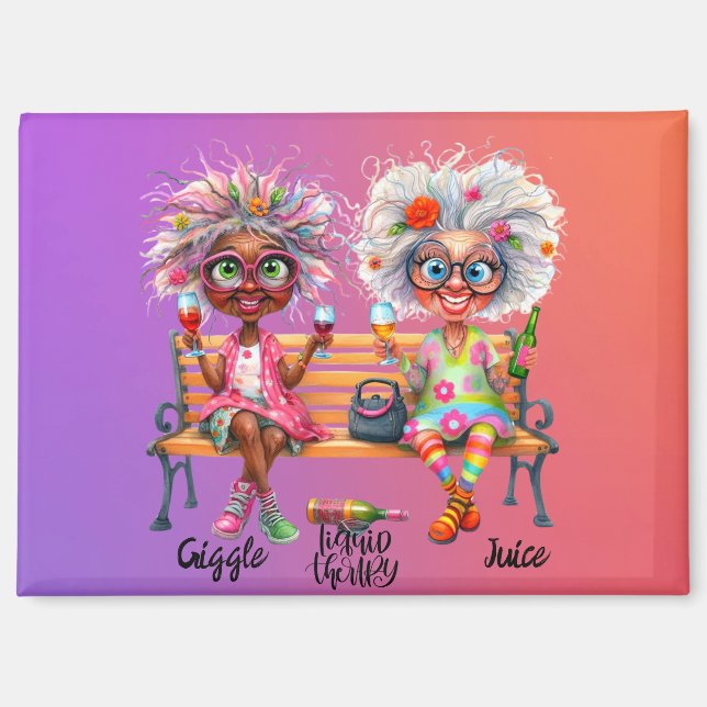 Quirky Wine Ladies Therapy Magnet (Front)