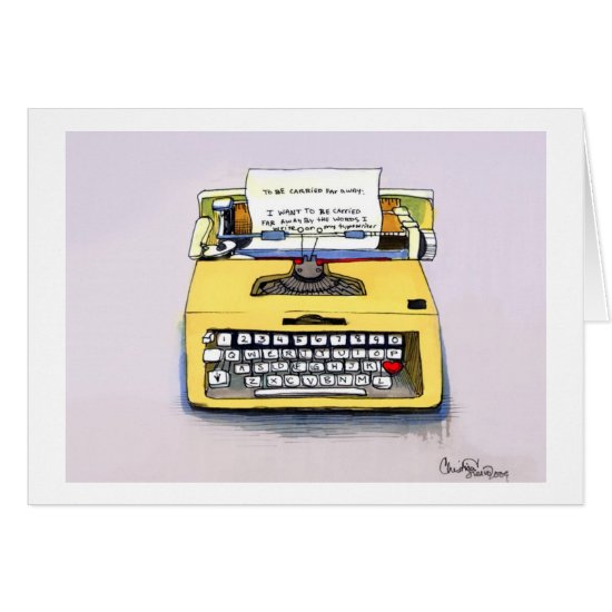 Quirky Yellow Typewriter Card