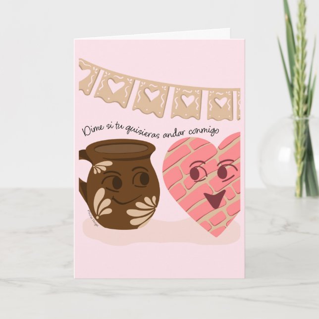 Quisiera Andar Conmigo Valentine Card (Front)