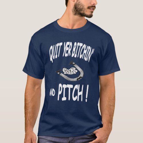 Quit an Pitch HorseShoes Basic Dark Tee