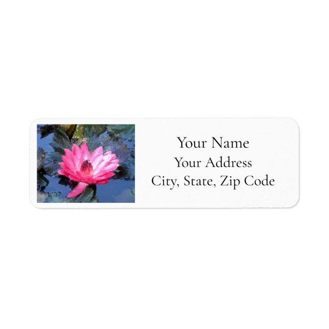 Quit Handwriting Address Purple Blue Red Floral  Label (Front)