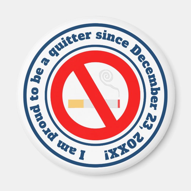 Quit smoking milestone reward magnet (Front)