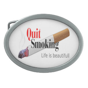QUIT SMOKING OVAL BELT BUCKLE