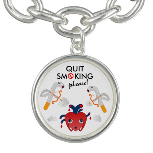 Quit smoking please campaign charm bracelet