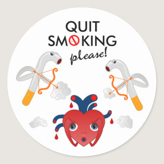 Quit smoking please campaign classic round sticker