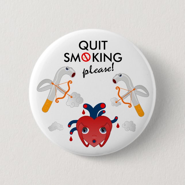 Quit smoking please campaign pinback button (Front)