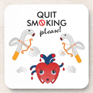 Quit smoking please coaster