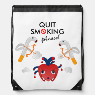 Quit smoking please drawstring bag