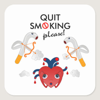 Quit smoking please square sticker
