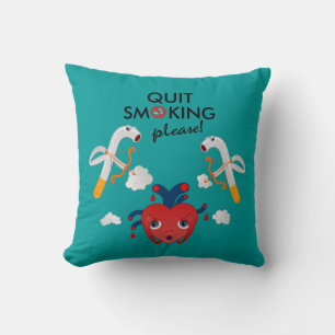 Quit smoking please throw pillow