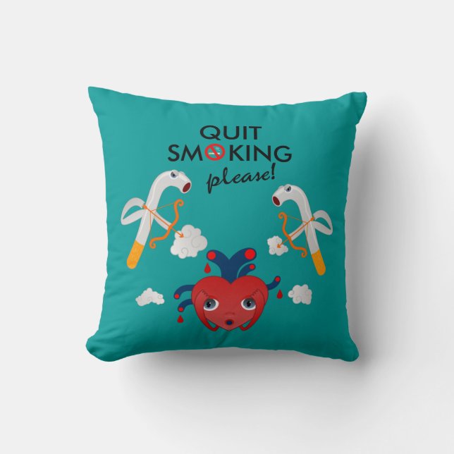 Quit smoking please throw pillow (Front)