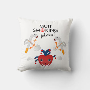 Quit smoking please throw pillow