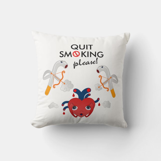 Quit smoking please throw pillow (Front)