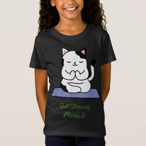 Quit Stressing Meowt Cat Lover Yoga Meditation Gym T_Shirt