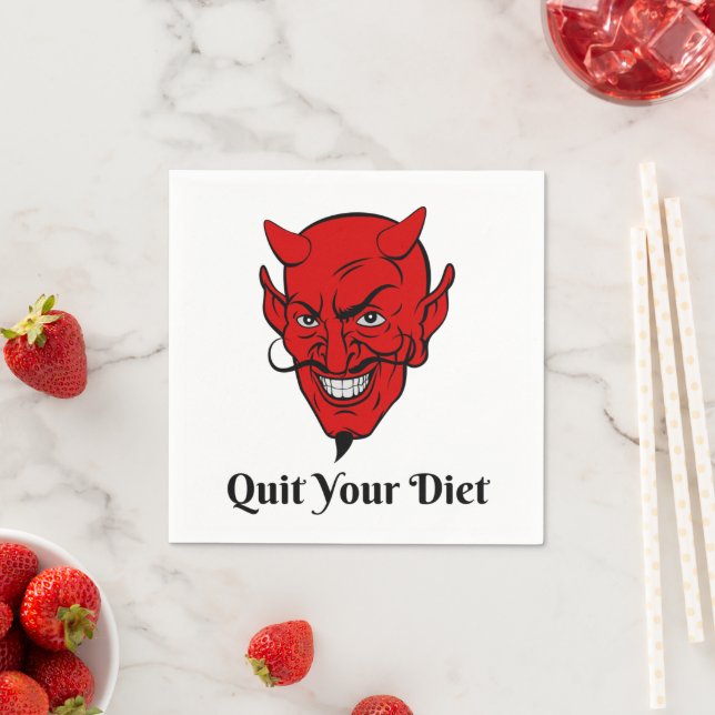 Quit Your Diet Devil Satan Cocktail Napkins (Insitu)