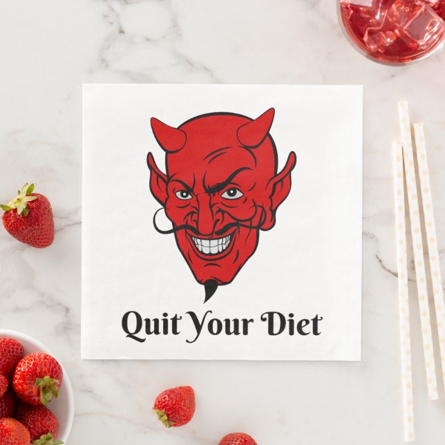 Quit Your Diet Devil Satan Paper Dinner Napkins (Insitu)