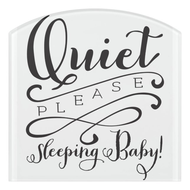 Quite please sleeping baby door sign (Contour Front)