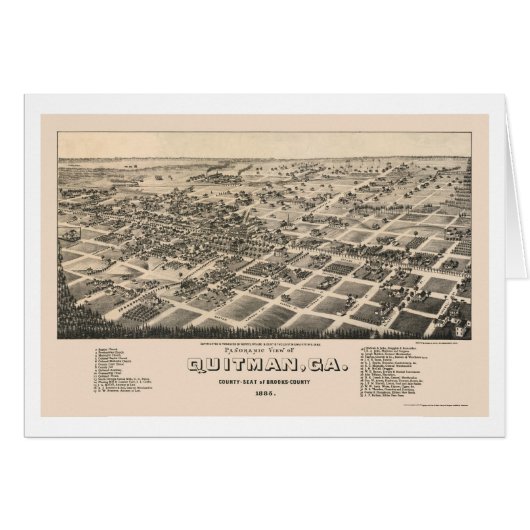 Quitman, GA Panoramic Map - 1885 Cards (Front Horizontal)