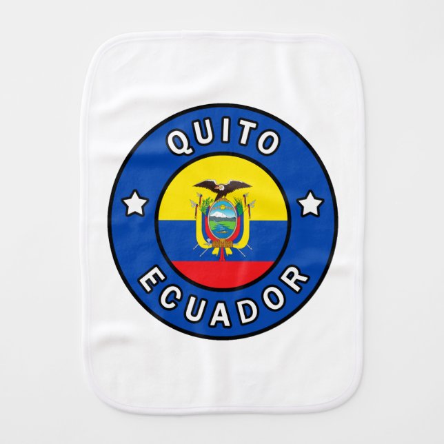 Quito Ecuador Baby Burp Cloth (Front)
