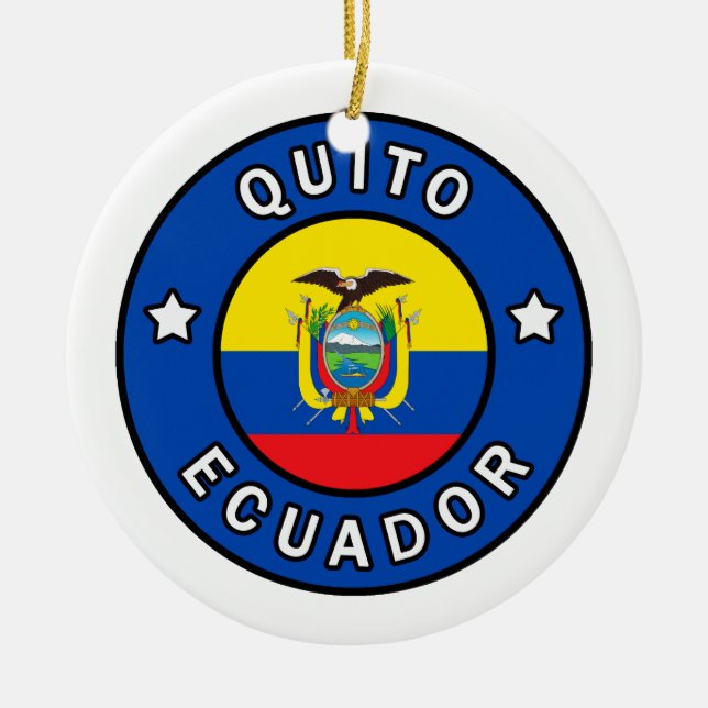 Quito Ecuador Ceramic Ornament (Front)
