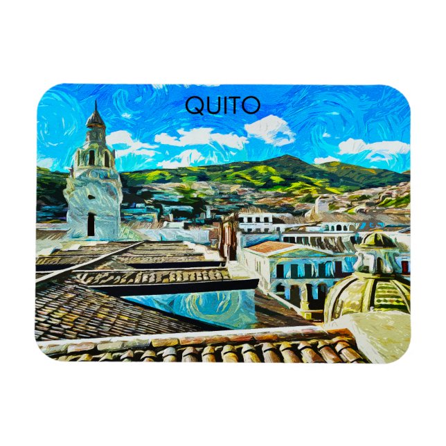 Quito Ecuador City Illustration Magnet (Horizontal)