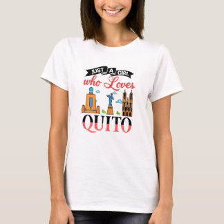 Quito Ecuador City Skyline Map Travel 6 T-Shirt