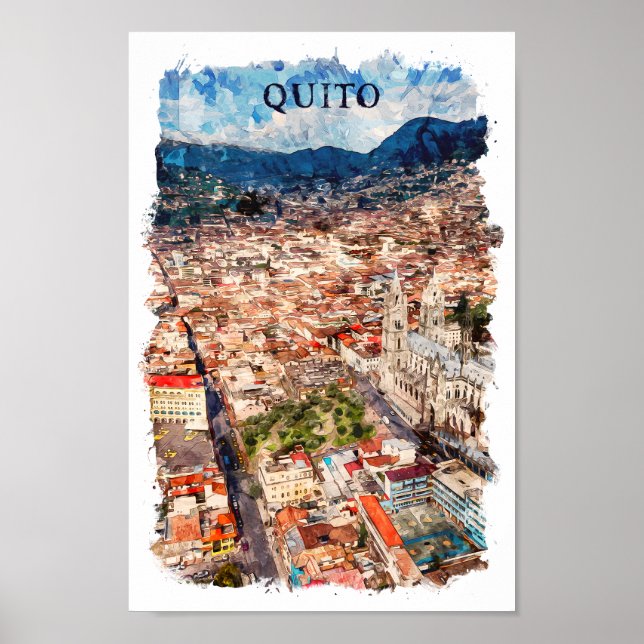 Quito Ecuador Cityscape Poster (Front)
