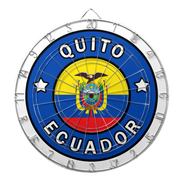 Quito Ecuador Dartboard With Darts (Front)