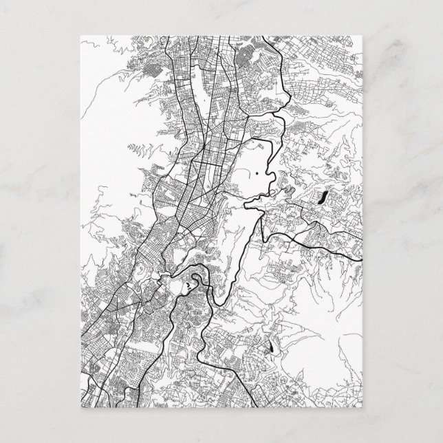 Quito Ecuador Map Postcard (Front)