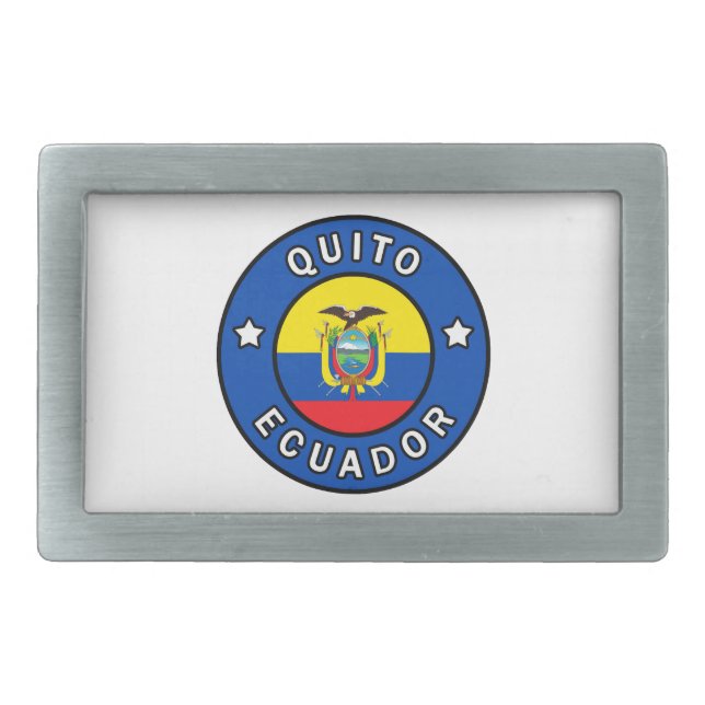 Quito Ecuador Rectangular Belt Buckle (Front)