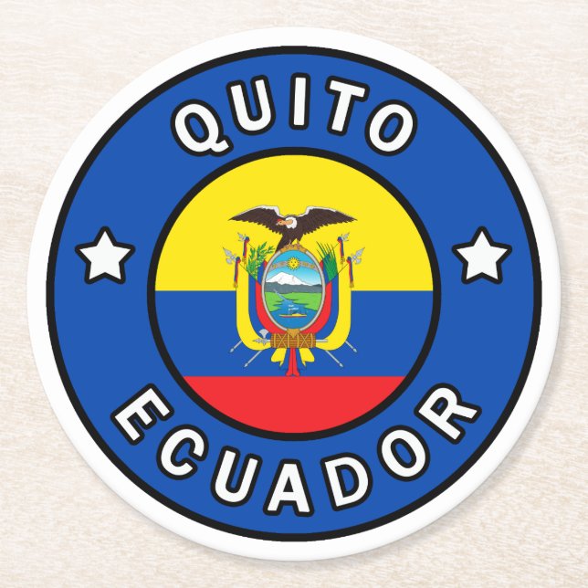 Quito Ecuador Round Paper Coaster (Front)