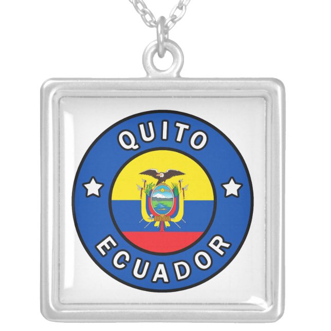 Quito Ecuador Silver Plated Necklace (Front)