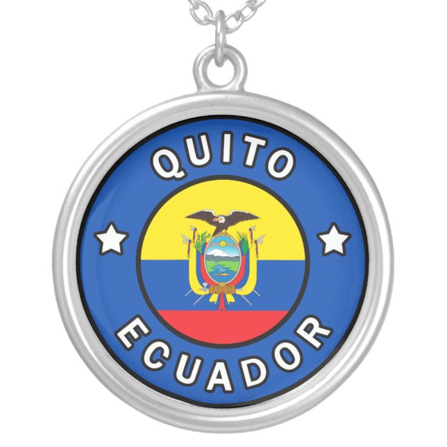 Quito Ecuador Silver Plated Necklace (Front)