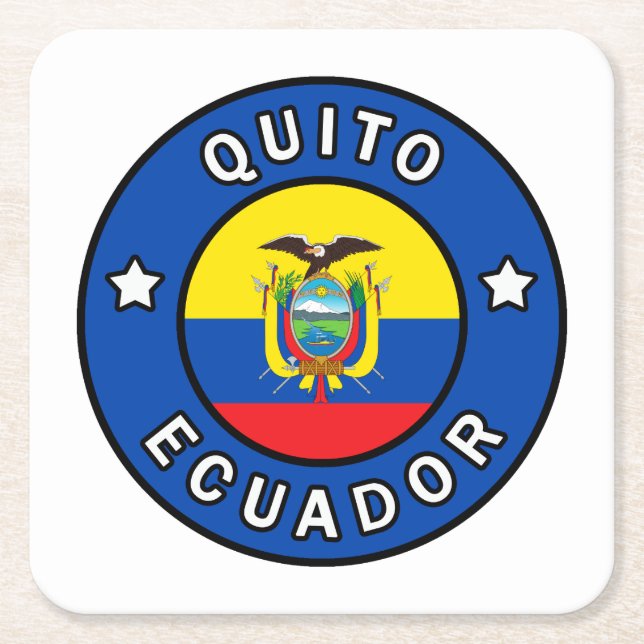 Quito Ecuador Square Paper Coaster (Front)