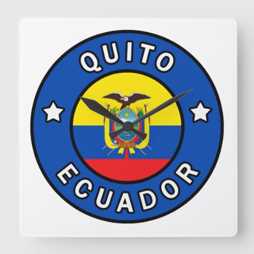 Quito Ecuador Square Wall Clock