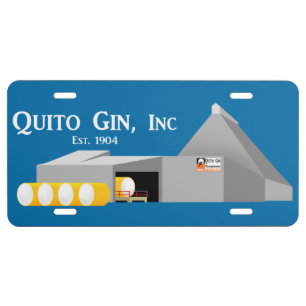 Quito Gin Baby Blue License Plate