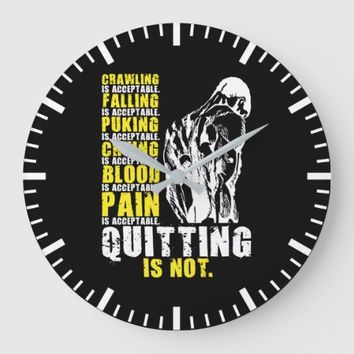 Quitting Is Not Acceptable Gym Workout Motivation Large Clock