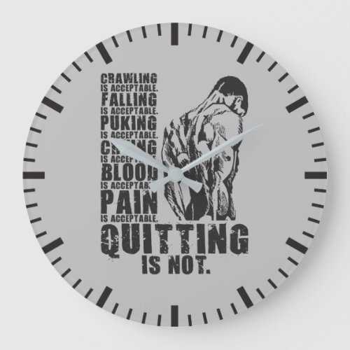 Quitting Is Not Acceptable Gym Workout Motivation Large Clock