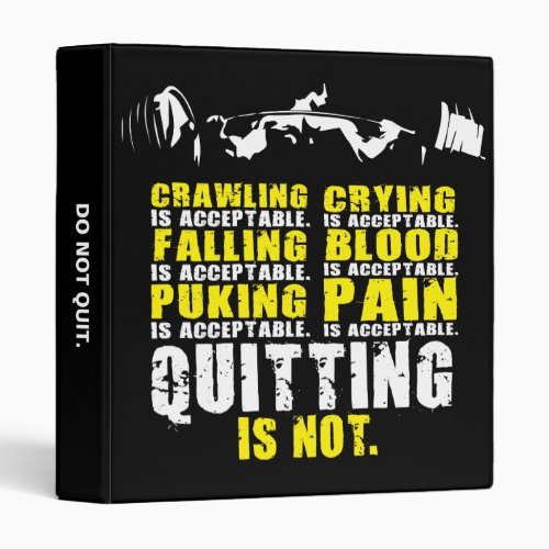 Quitting Is Not Acceptable _ Workout Motivational Binder