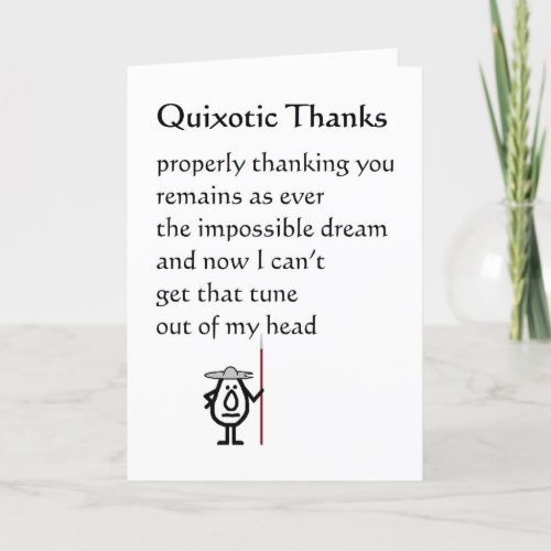 Quixotic Thanks A Funny Thank You Poem